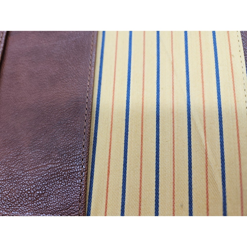 Johnston & Murphy J&M 1850 Brown Leather Portfolio Padfolio Organizer Striped - Picture 6 of 16